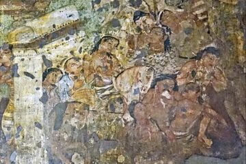 Jataka Tales Ajanta_Cave_1_Mahajanaka_Jataka_mural_on_horse